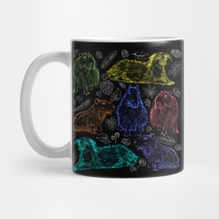 Colorful capybaras and tropical leaves Mug